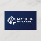 Wirbelsäule und medizinisches Kreuz - blau Visitenkarte (Vorderseite)