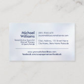 Wirbelsäule und medizinisches Kreuz - blau Visitenkarte (Rückseite)