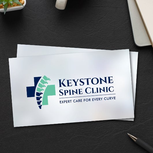 Wirbelsäule und medizinisches Kreuz Visitenkarte