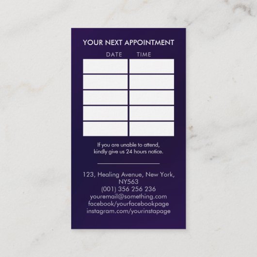 Wirbelsäulengesundheit - Chiropraktik Visitenkarte (Rückseite)