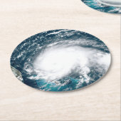 Wirbelsturm vor der Küste Floridas Runder Pappuntersetzer (Angewinkelt)