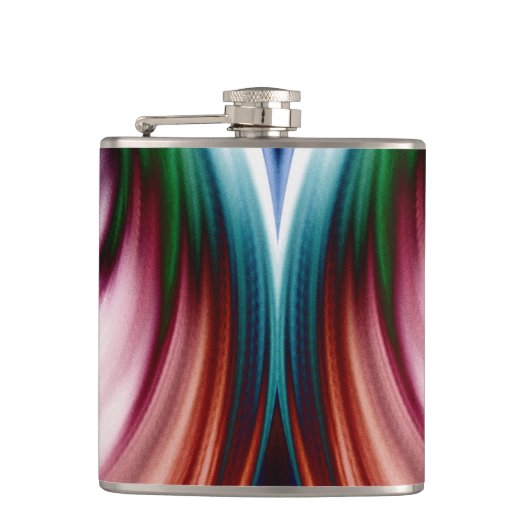 Wirbelwind Regenbogen Golden Snow Mirror Flachmann (Vorderseite)