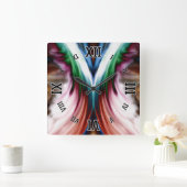 Wirbelwind Regenbogen Golden Snow Mirror Quadratische Wanduhr (Zuhause)