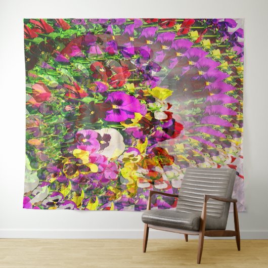 Wirbelwind von Stiefmütterchen.... Wandteppich (Beispiel (Horizontal))