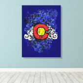 Wirble Abstrakte Colorado Flag Wall Leinwand (Insitu (Holzboden))