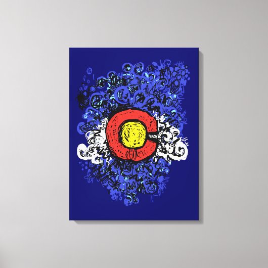 Wirble Abstrakte Colorado Flag Wall Leinwand (Vorderseite)