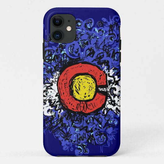 Wirble abstrakte Colorado-Flagge Case-Mate iPhone Hülle (Rückseite)