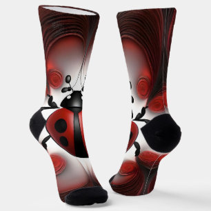 Wirble Abstrakte Ladybug Fraktal Art, Socken