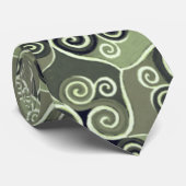 Wirble Abstrakte Musterdesign-Seite Grün Künstleri Krawatte (Gerollt)