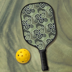 Wirble Abstrakte Musterdesign-Seite Grün Künstleri Pickleball Schläger