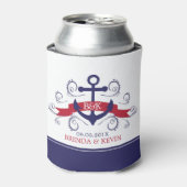 Wirble Akzente in rot und blau Dosenkühler (Kanne Vorderseite)