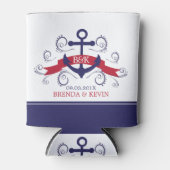 Wirble Akzente in rot und blau Dosenkühler (Vorderseite)