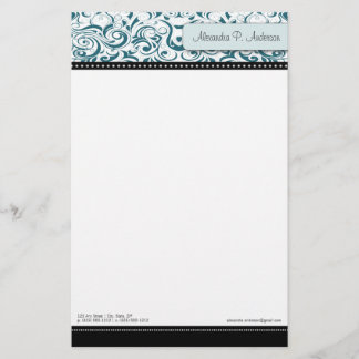 Wirble Aquamarine Boutique Designer Stationierung Briefpapier
