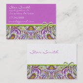 Wirble bläserne Paisly-Himbeere und Limon Visitenkarte (Vorne/Hinten)