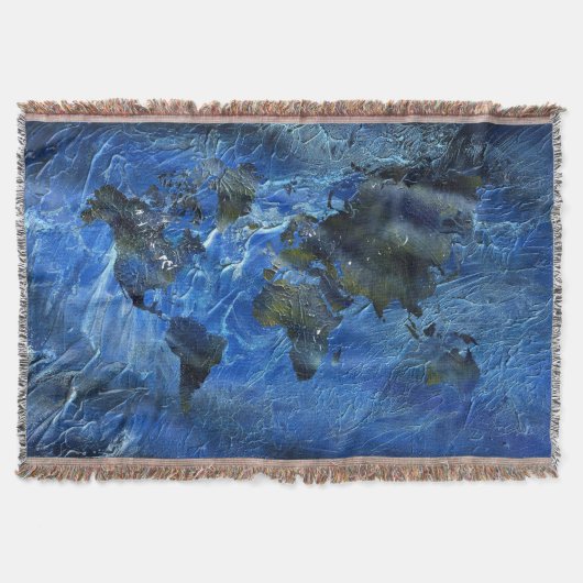 Wirble blaue Acrylweltkarte Decke (Vorderseite)