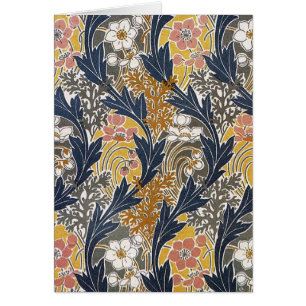 Wirble Blumen-und Blätter-Kunst Nouveau Karte