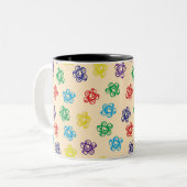 Wirble Blumenkreise Zweifarbige Tasse (Vorderseite Links)