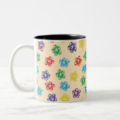 Wirble Blumenkreise Zweifarbige Tasse (Links)