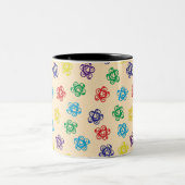 Wirble Blumenkreise Zweifarbige Tasse (Mittel)