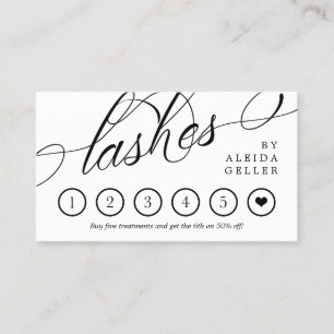 Wirble Calligraphy Lashes Loyalitätskarte Visitenkarte