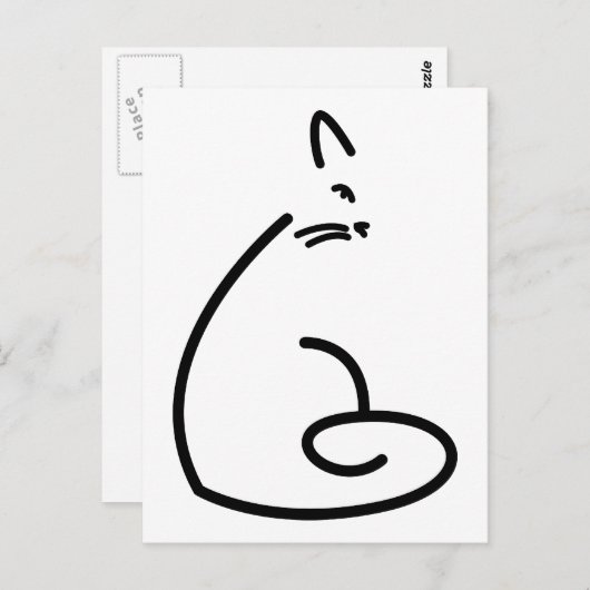 Wirble Cat-Silhouette Postkarte (Vorne/Hinten)