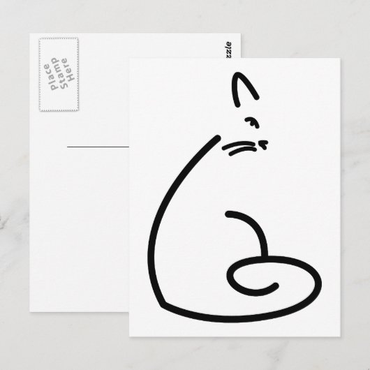 Wirble Cat-Silhouette Postkarte (Vorne/Hinten)