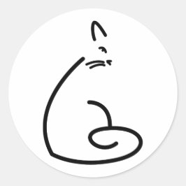 Wirble Cat-Silhouette Runder Aufkleber