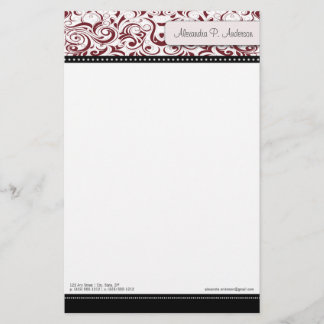 Wirble Cranberry Boutique Designer Stationierung Briefpapier