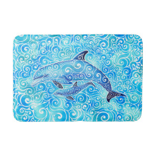 Wirble Dolphin-Familie Badematte