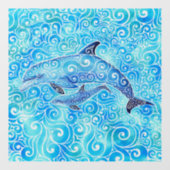 Wirble Dolphin-Familie Fensteraufkleber (Blatt)