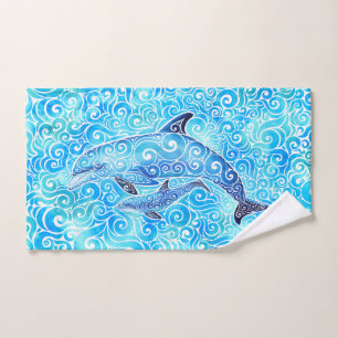 Wirble Dolphin-Familie Handtuch