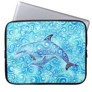 Wirble Dolphin-Familie Laptopschutzhülle