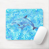 Wirble Dolphin-Familie Mousepad (Mit Mouse)