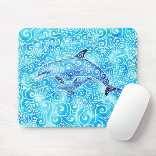 Wirble Dolphin-Familie Mousepad (Mit Mouse)