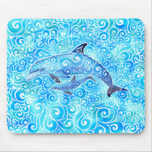 Wirble Dolphin-Familie Mousepad