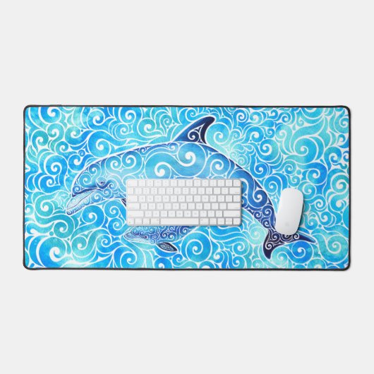 Wirble Dolphin-Familie Schreibtischunterlage (Tastatur & Maus)