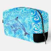 Wirble Dolphin-Familie Waschbeutel (Rechte Ecke)