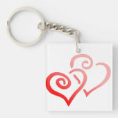 Wirble Doppelherzen Akryllischer Schlüsselanhänger (Vorderseite)