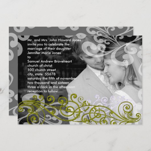 Wirble Einladung zu Hochzeiten in Ihrem Foto (Vorne/Hinten)