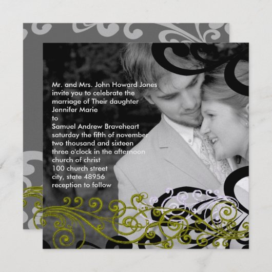 Wirble Einladung zu Hochzeiten in Ihrem Foto (Vorne/Hinten)