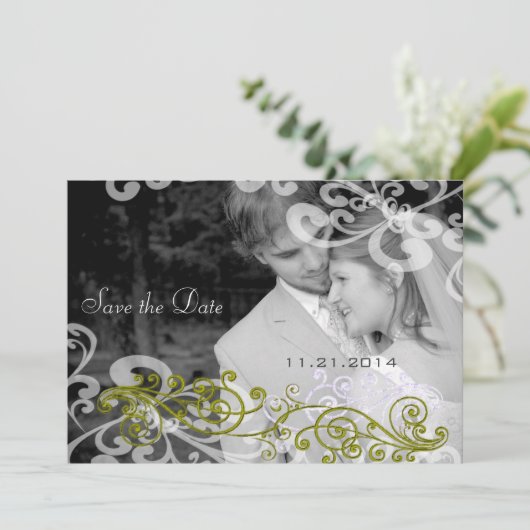 Wirble Einladung zu Hochzeiten in Ihrem Foto (Stehend Vorderseite)