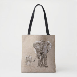 Wirble Elefantenfamilie Tasche