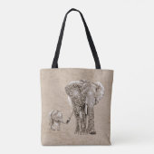 Wirble Elefantenfamilie Tasche (Rückseite)