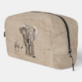 Wirble Elefantenfamilie Waschbeutel (Rechte Ecke)