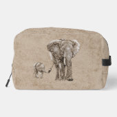 Wirble Elefantenfamilie Waschbeutel (Rückseite)