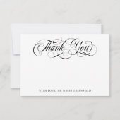 Wirble Elegant Blank Foto Hochzeit Vielen Dank Dankeskarte (Rückseite)