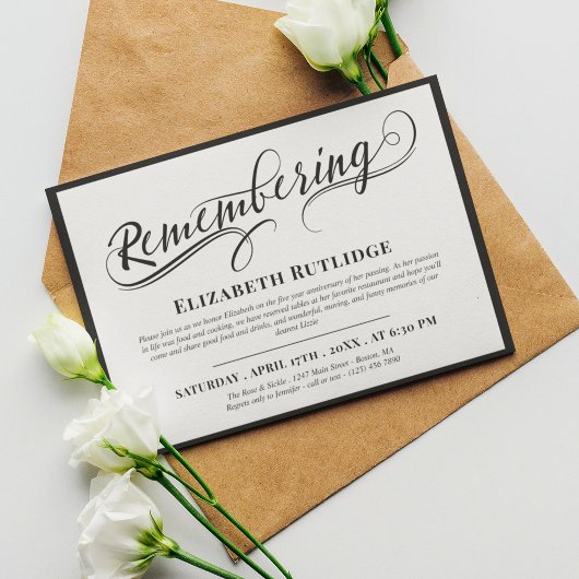 Wirble Erinnerung an den Schwarz-weißen Todestag Einladung