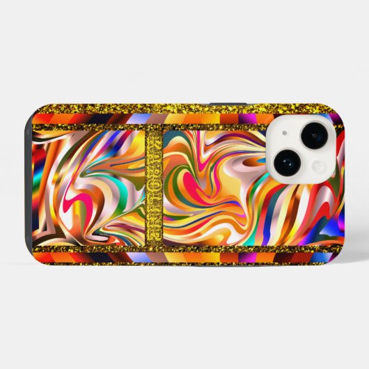 Wirble Farben iPhone Hülle (Rückseite (Horizontal))