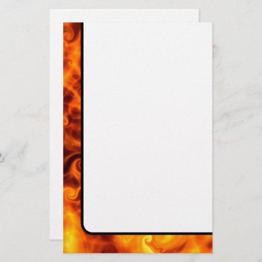 Wirble Flammen Briefpapier (Vorne/Hinten)