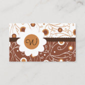 Wirble florale Monogramm-Visitenkarte Visitenkarte (Vorderseite)